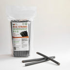 EcoTouch Black Rice Straws — 12mm × 22cm (45 Pack)