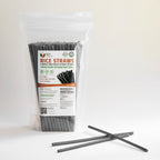 EcoTouch Black Rice Straws — 6mm × 22cm (100 Pack)