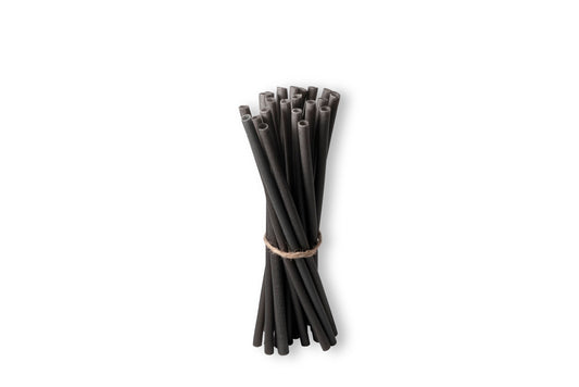 EcoTouch Black Rice Straws — 6mm × 22cm (100 Pack)